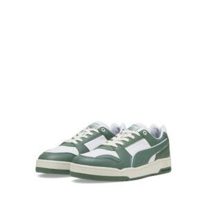 PUMA Mens White Logo Slipstream Round Toe Platform Leather Sneakers Shoes 8.5